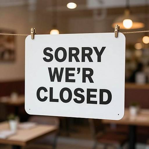 Closed Restaurant Sign Illustration