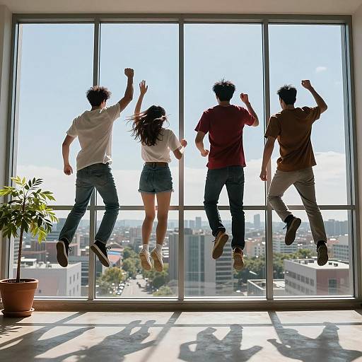 Daring Jump from High-Rise Balcony