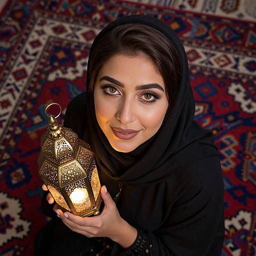 Hyperrealistic Portrait of Enigmatic Middle Eastern Woman