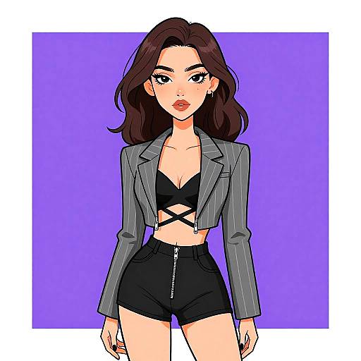 Edgy Woman in Textured Blazer