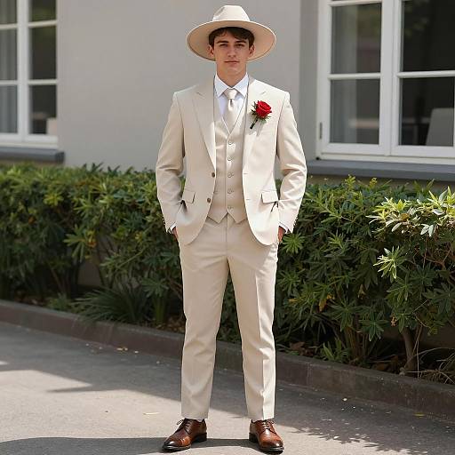 Summer Wedding Style: Cream Suit Attire