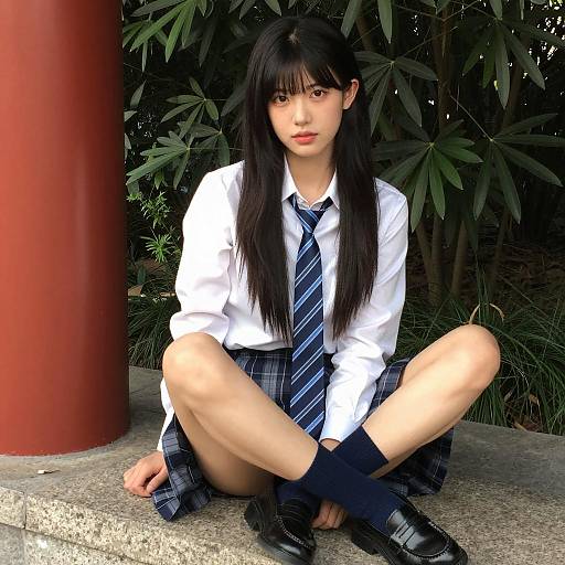 Casual Portrait of Asian Woman Outdoors