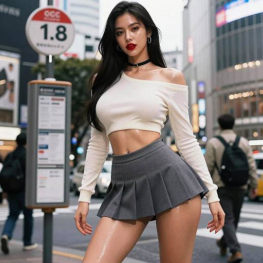 Shibuya Bus Stop: Sweater Rear Portrait