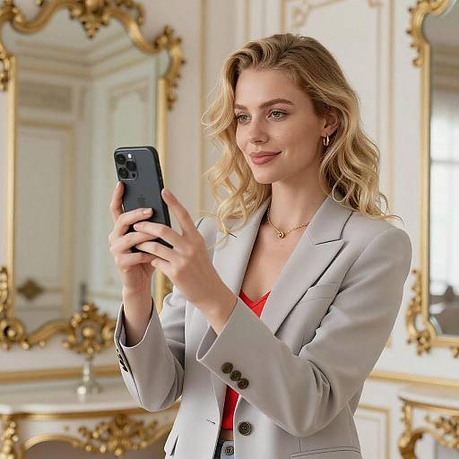 Blonde Woman in Elegant Room