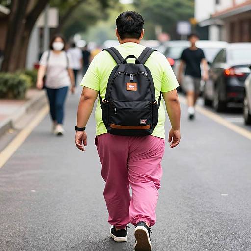 Rave Style Chubby Man Walking
