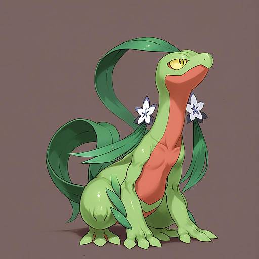 Illustration of Grovyle, pokemon in the style of Ryo (tg290)