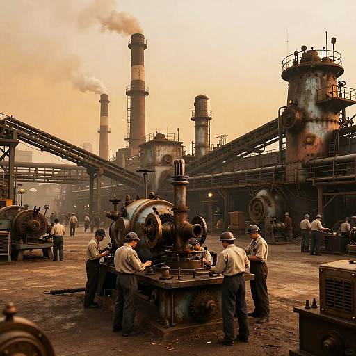 Steampunk Industrial Factory Scene