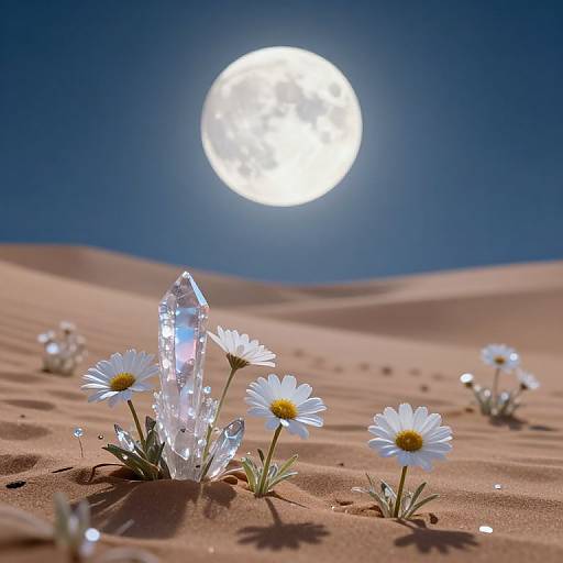 Mystical Desert Moonlit Blooms