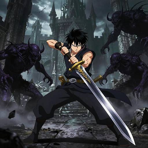Anime Sword Battle in Dark Castle