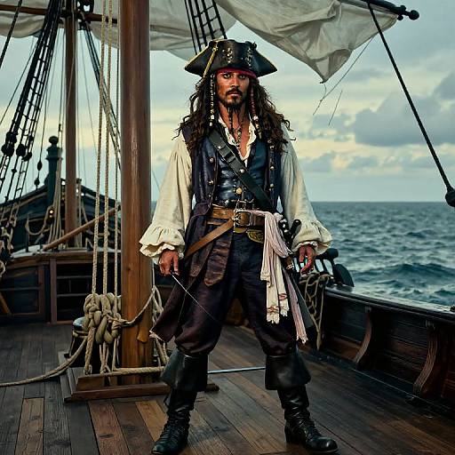 Blackbeard Pirate Portrait on Deck