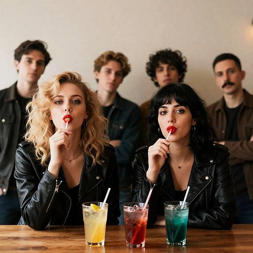 Vibrant Bar Scene with Friends