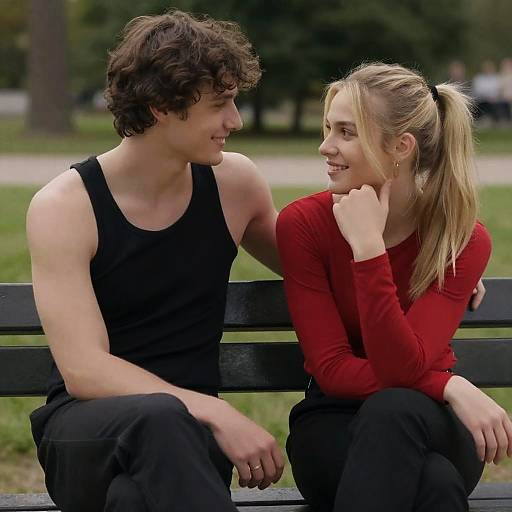 Intimate Park Bench Portrait of Two