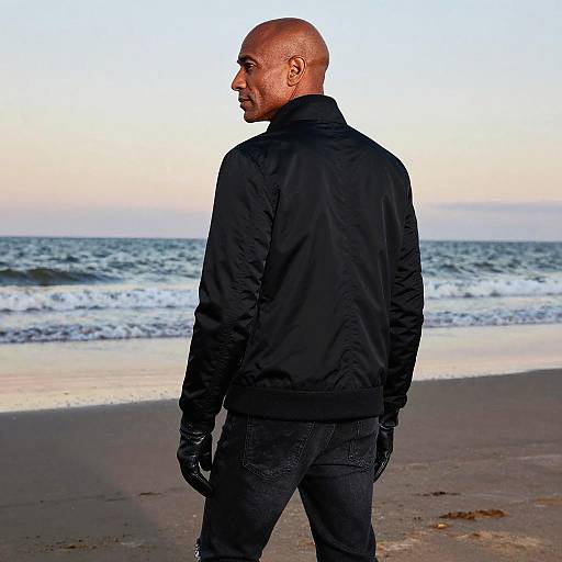 Confident Middle-Aged Man at Dawn Beach