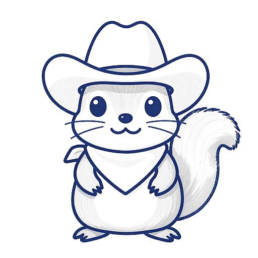 Whimsical Cartoon Squirrel Cowboy