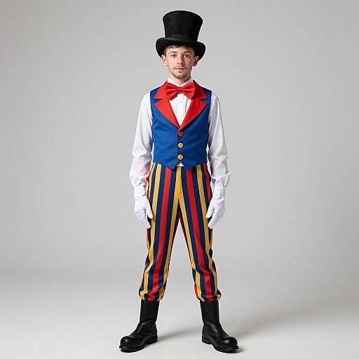 Circus Performer in Striped Costume