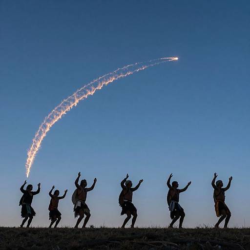 Dancing Sky Tribe with Glowing Trails