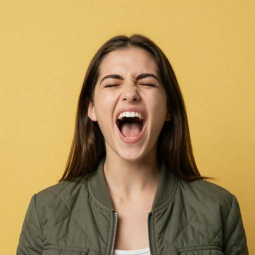 Vibrant Shout: Young Woman Portrait