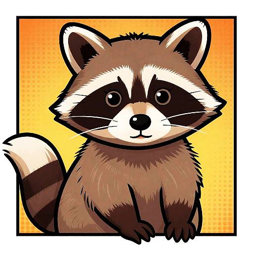 Pop Art Raccoon Comic Illustration