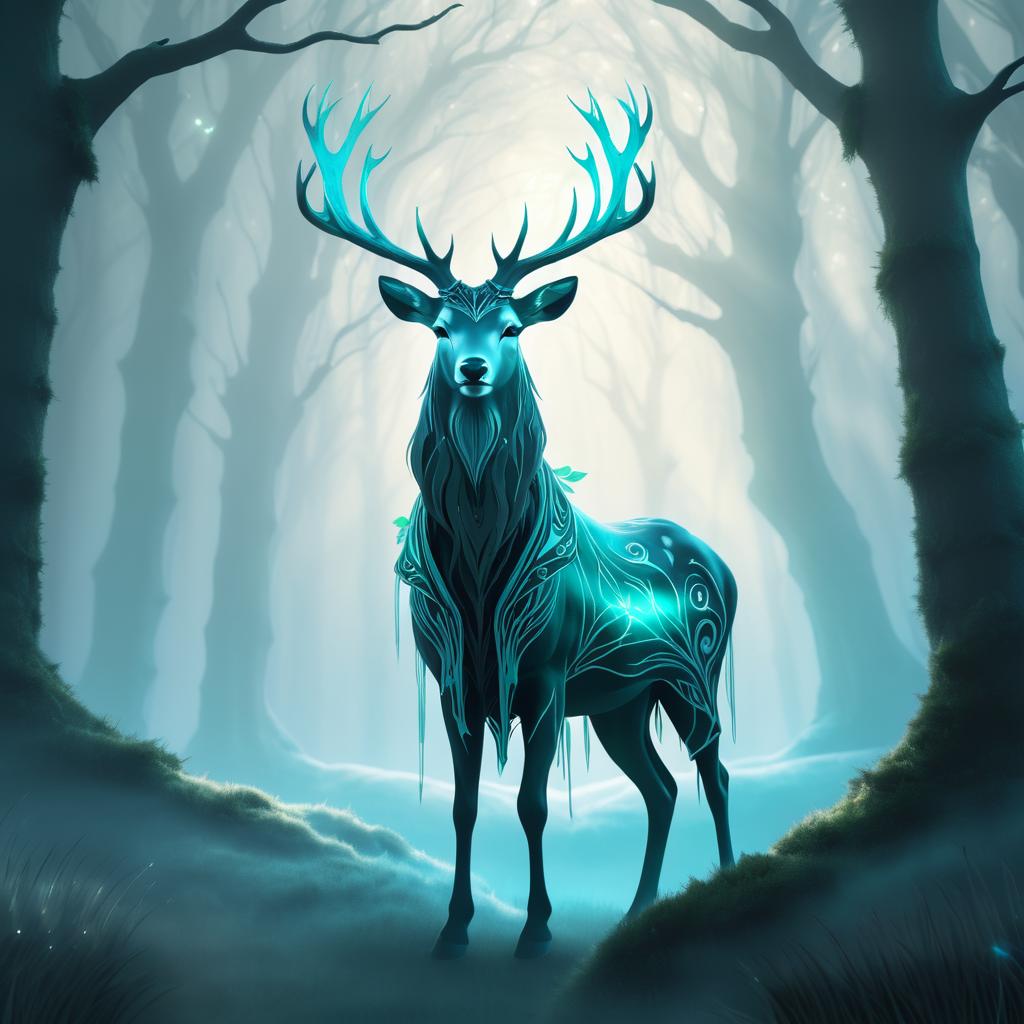 Ghostly Deer in Ethereal Druid Robes