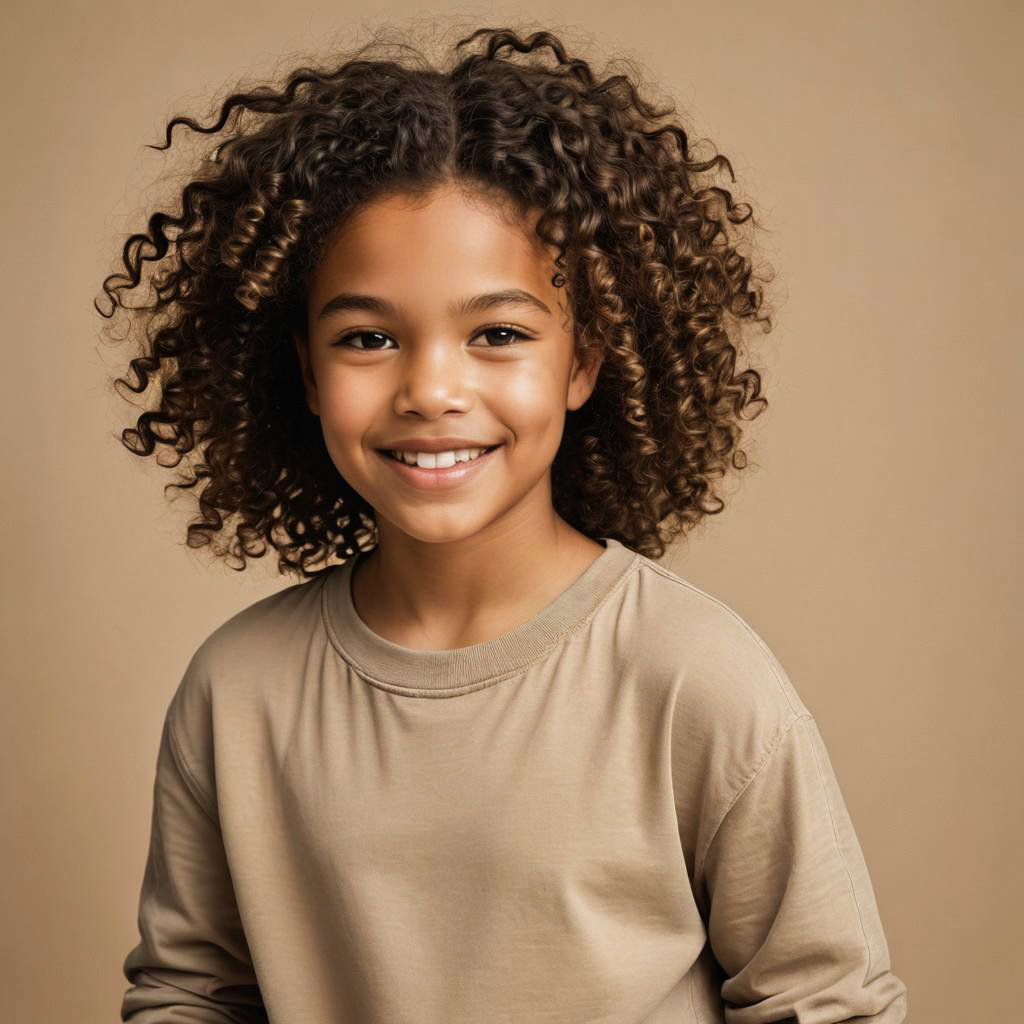 Joyful Young Girl Photo Shoot in Studio