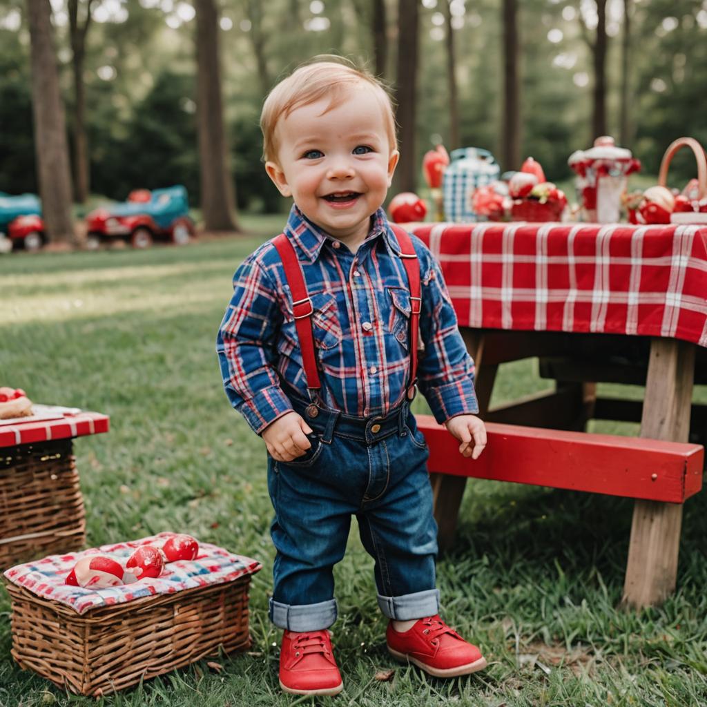 Playful Easter Toddler Outfit at Picnic