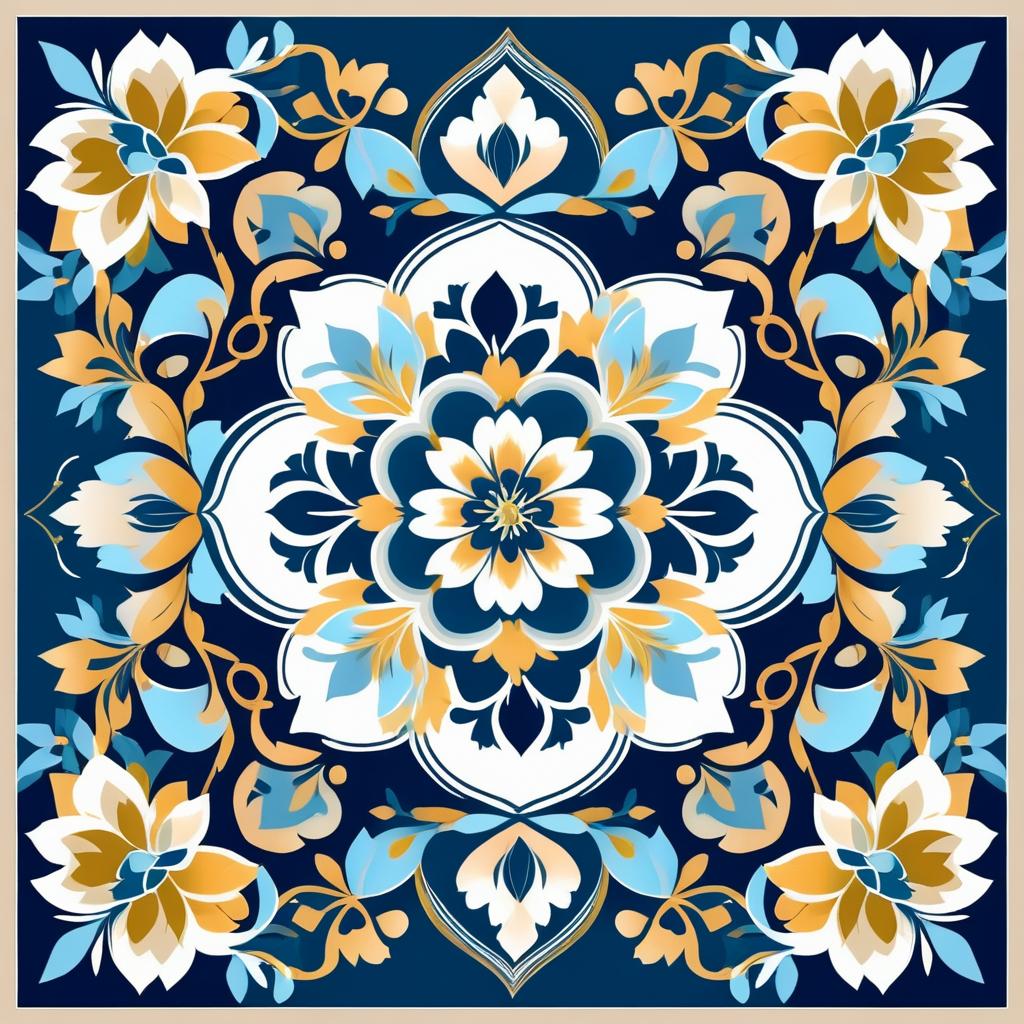 Elegant Floral Scarf Vector Pattern Design