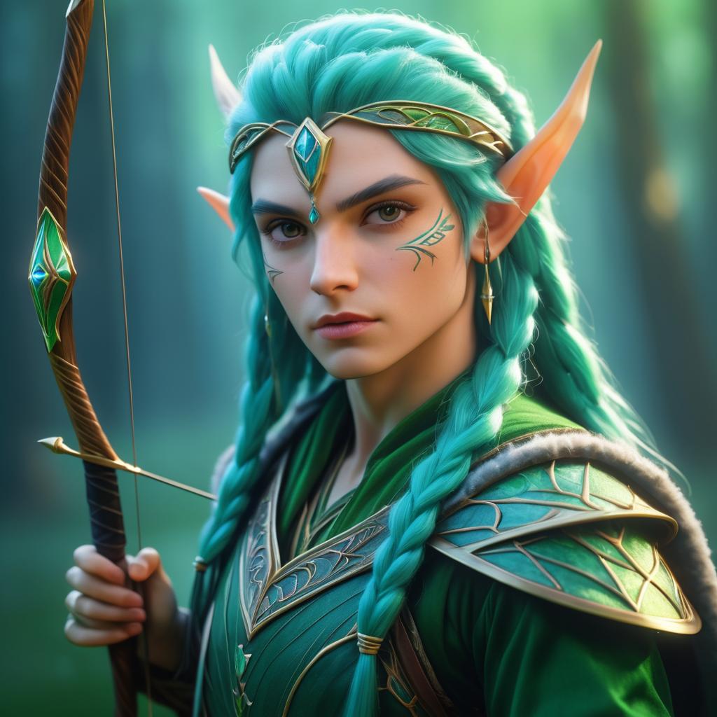 Mystical Elf Archer in Magical Realism Art