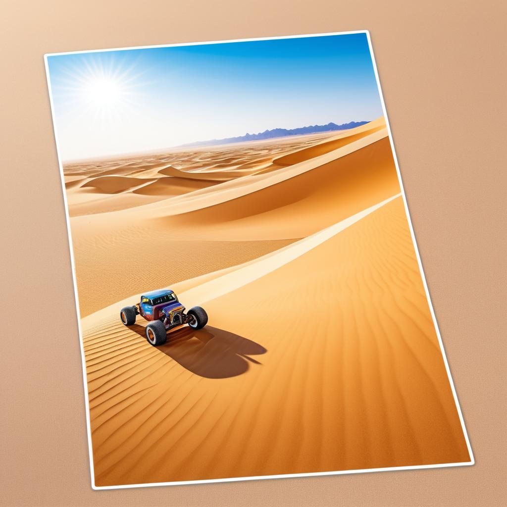 Vibrant Desert Scene for Skateboard Sticker