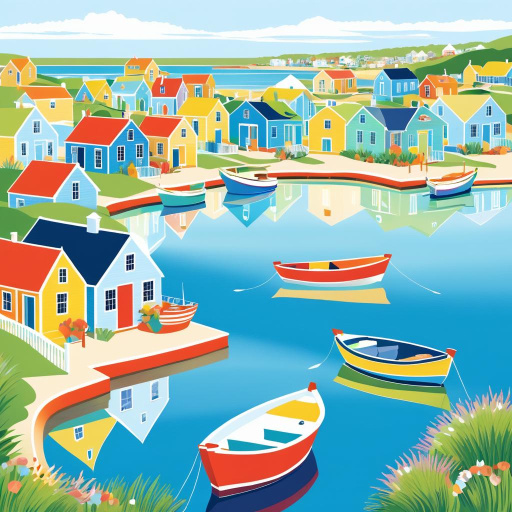 Charming Coastal Community with Colorful Cottages