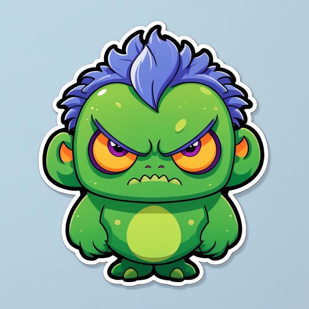 Adorable Androgynous Monster Cartoon Sticker