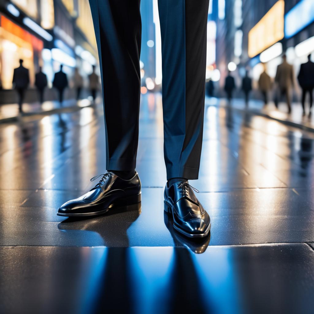 Urban Elegance: Tall Man in Trousers