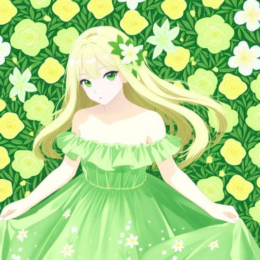 Blonde Girl in Green Sleeveless Dress
