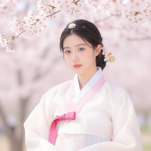 Serene Korean Beauty in Hanbok