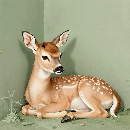 Gentle Fawn in Surreal Pastels