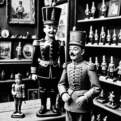 Vintage Tin Soldier Figurines in Antique Shop