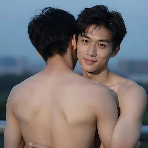 Intimate Embrace Under Blue Sky