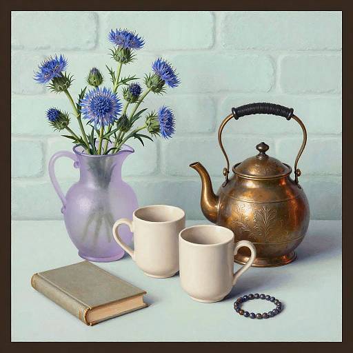 Cozy Still Life with Lavender Pitcher