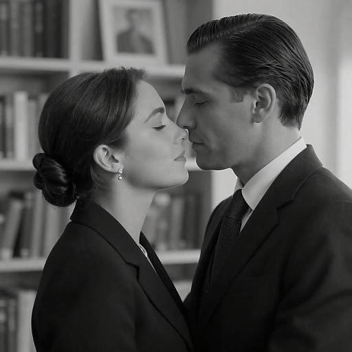 Intimate Black-and-White Embrace Portrait