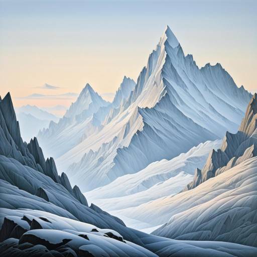Snowy Mountain Peaks at Dawn
