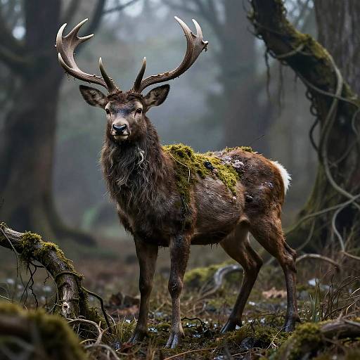 Fey Stag in Mossy Peat Bog