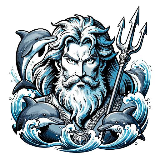Poseidon Mythical Sea God Portrait