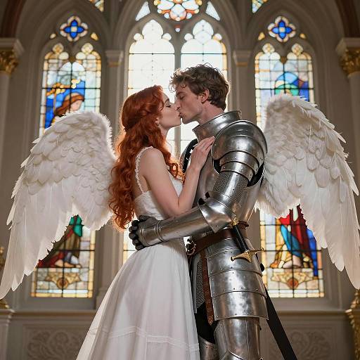 Passionate Kiss of Angelic Beauty