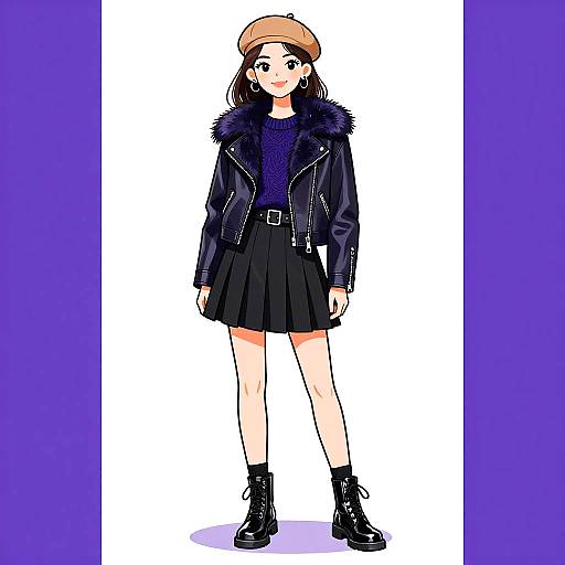 Smiling Woman in Urban Casual Outfit