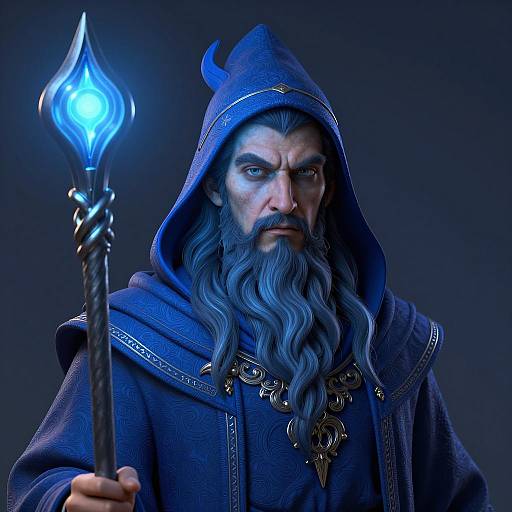 Portrait of a Glowing Ancient Wizard