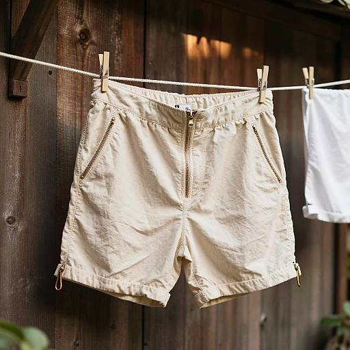 Vintage Shorts on Rustic Washing Line