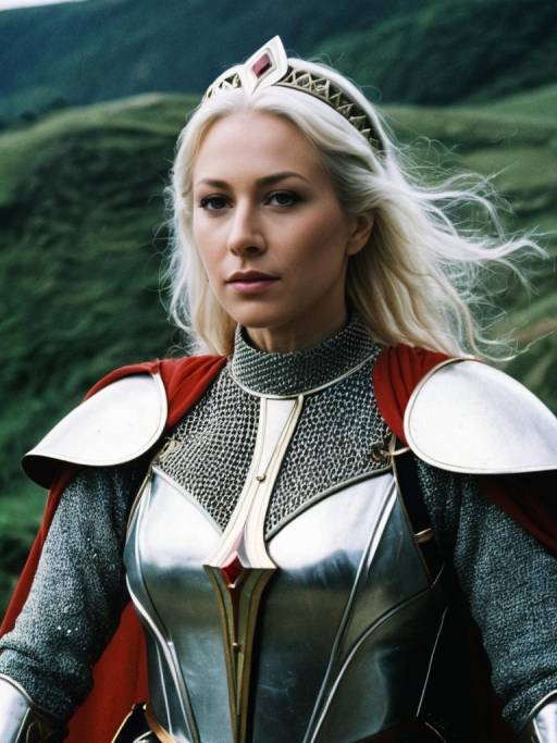 Woman in Medieval Armor and Tiara