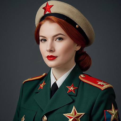 Photorealistic Soviet Military Portrait