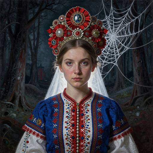 Surreal Russian Folk Horror Portrait
