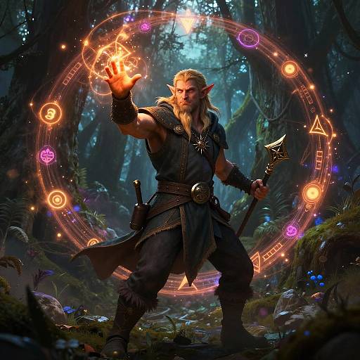 Halfling Sorcerer Casting Enchanted Spell