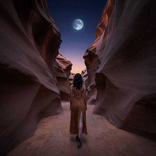 Enigmatic Celestial Wanderer in Twilight Canyon